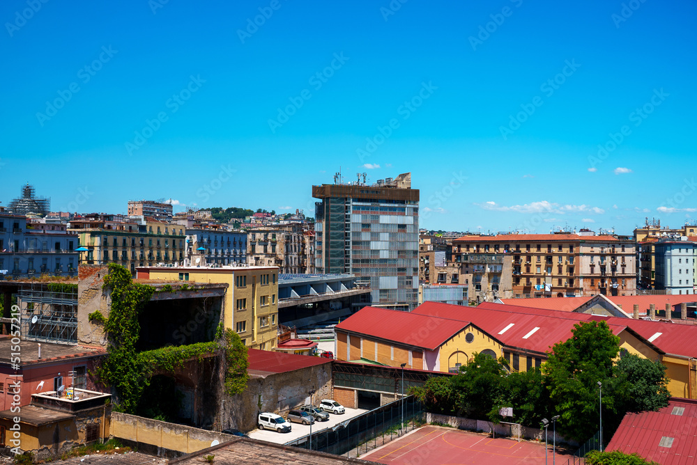 Aerial view of Napoli Porta Nolana railway station.