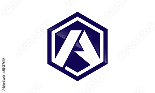 Letter A Hexagonal Logo Template