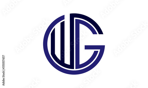 Initial letter WCG circular logo concept