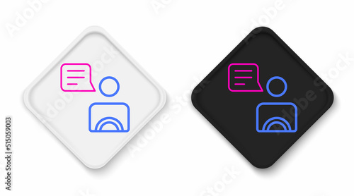 Line Taxi driver icon isolated on white background. Colorful outline concept. Vector