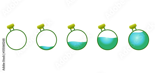 mobile RPG game props, set of items, mana and health bars animation sprites, stars, gems and potions, design elements