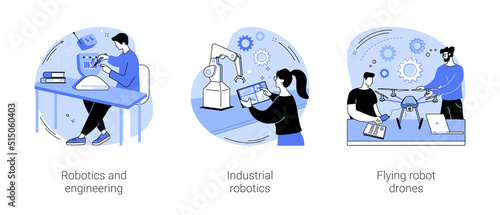 Robotics research isolated cartoon vector illustrations se