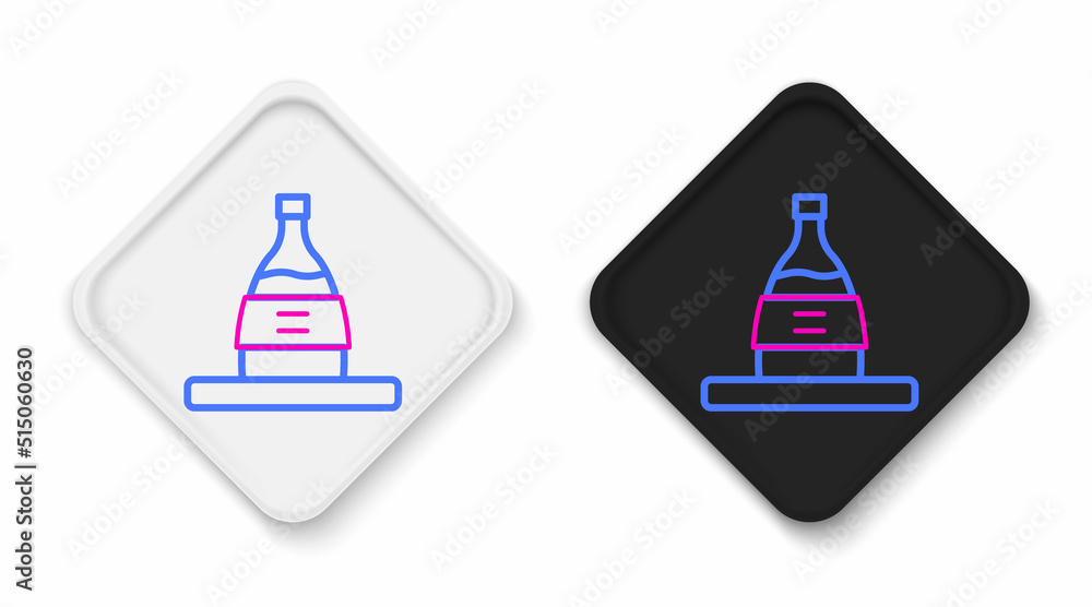 Line Bottle of sake icon isolated on white background. Colorful outline concept. Vector Line Bottle of sake icon isolated on white background. Colorful outline concept. Vector