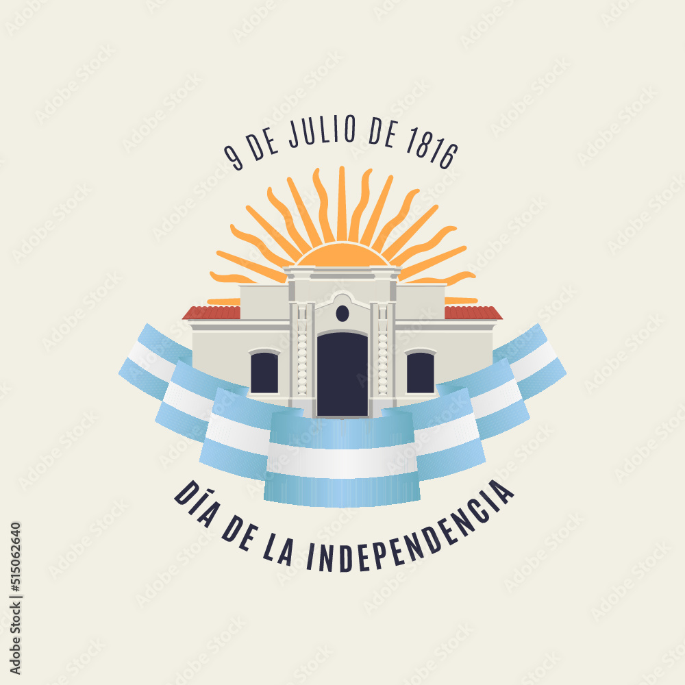 9 Tucumán de Julio, día de independencia argentina, casita de  - obrazy, fototapety, plakaty 