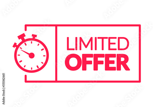 Limited Offer Label With Stop Watch Icon
