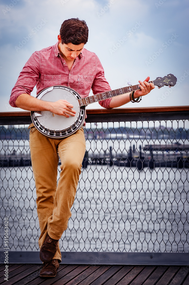 Young Man Play Music