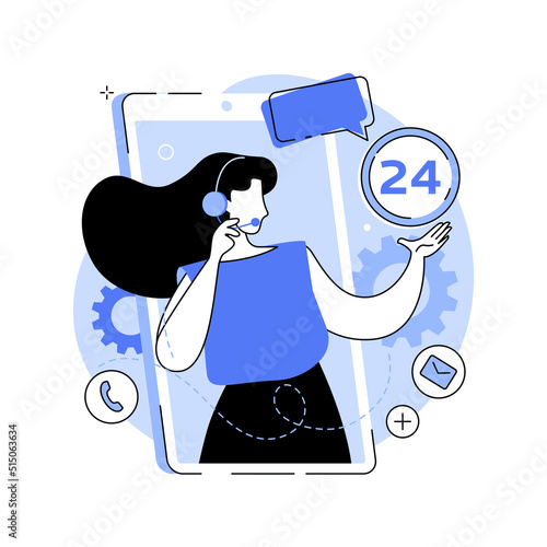 Contact center abstract concept vector illustration.