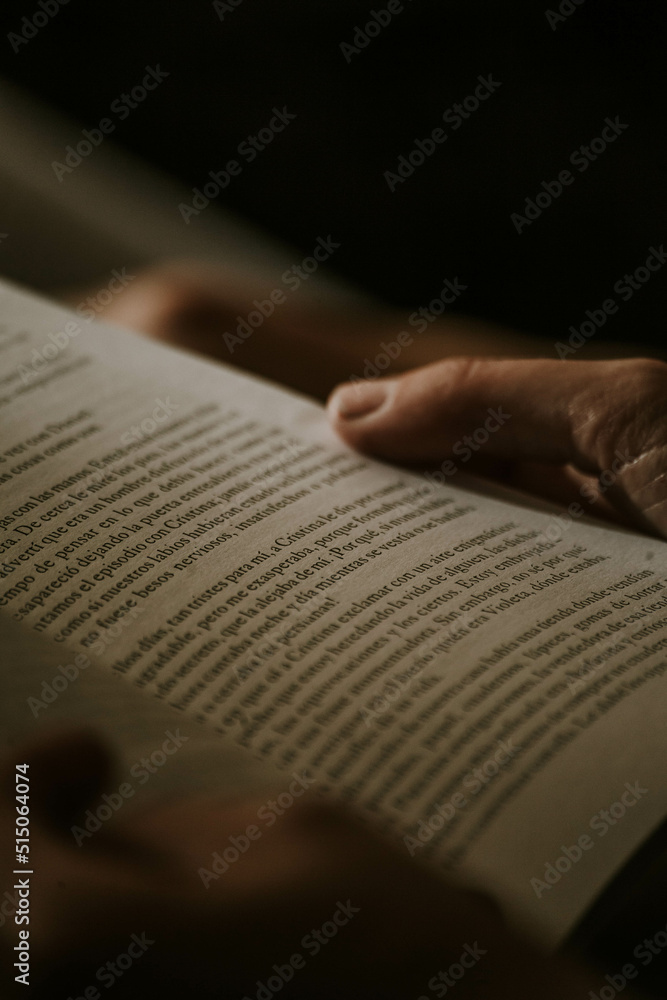 Naklejka premium person reading a book