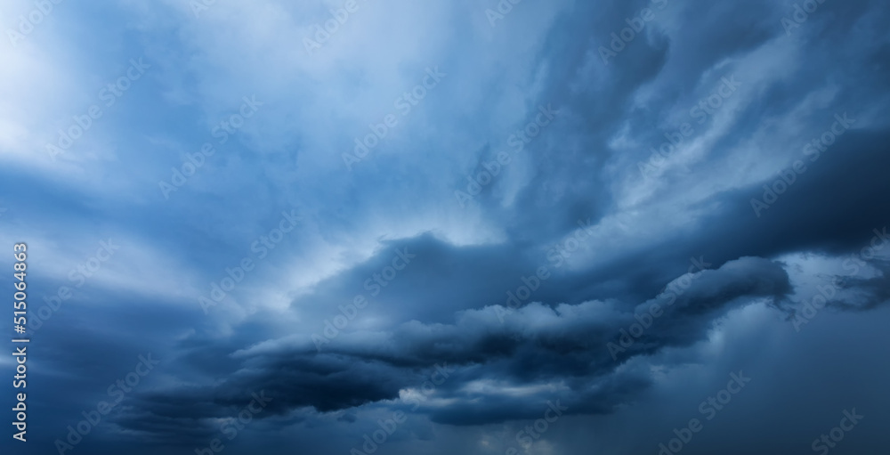 Obraz premium Blue storm clouds. Abstract natural background or texture.