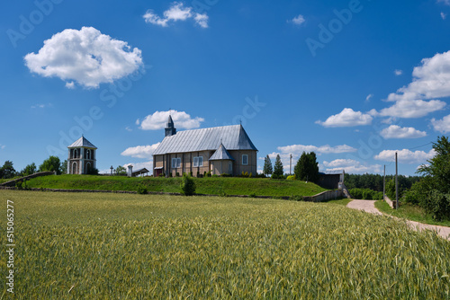 Old ancient church of the Holy Trinity in Strubnitsa, Mosty district, Grodno region, Belarus.