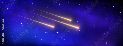 star background in galaxy comet meteor, night sky