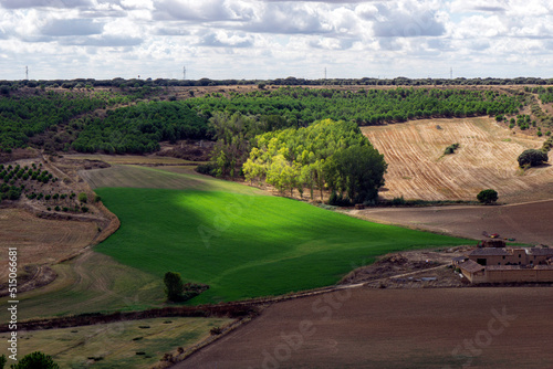 paisaje rural en la provincia de Valladolid; Zona con sol y sombra. Castilla y León, España. © Nandi Estévez