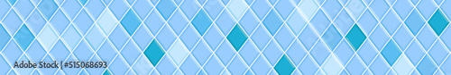 Blue rhombus tile seamless pattern. Bathroom or toilet ceramic wall or floor mosaic background. Kitchen backsplash texture. Vector flat illustration