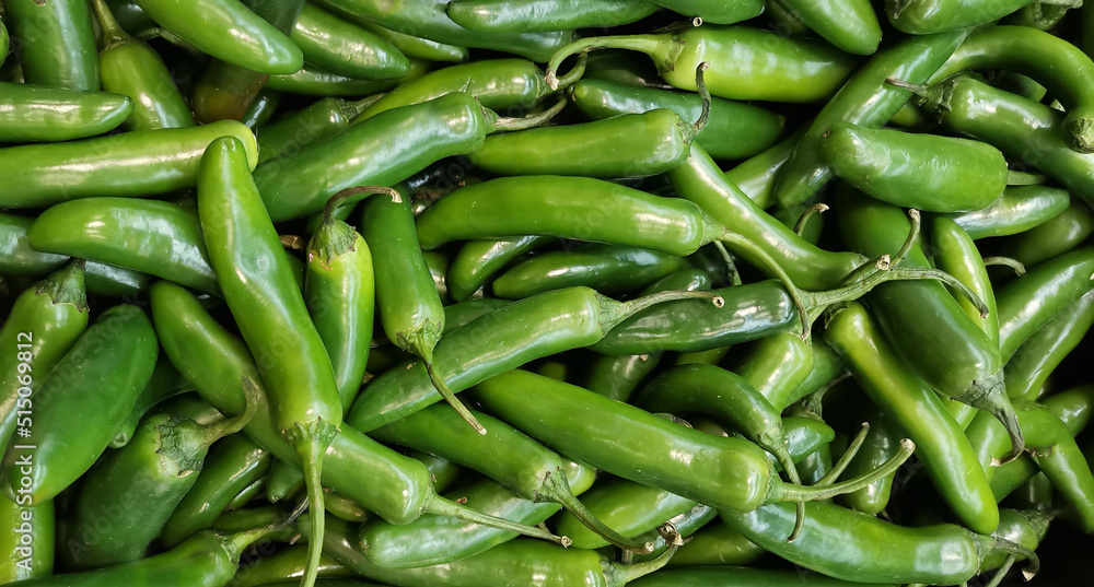 Conjunto de varios chiles verdes Conjunto de varios chiles verdes