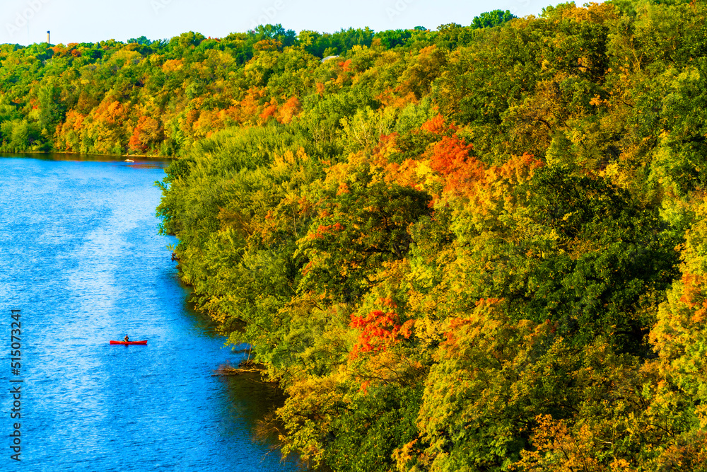 October color on Mississippi River running through Minnesota