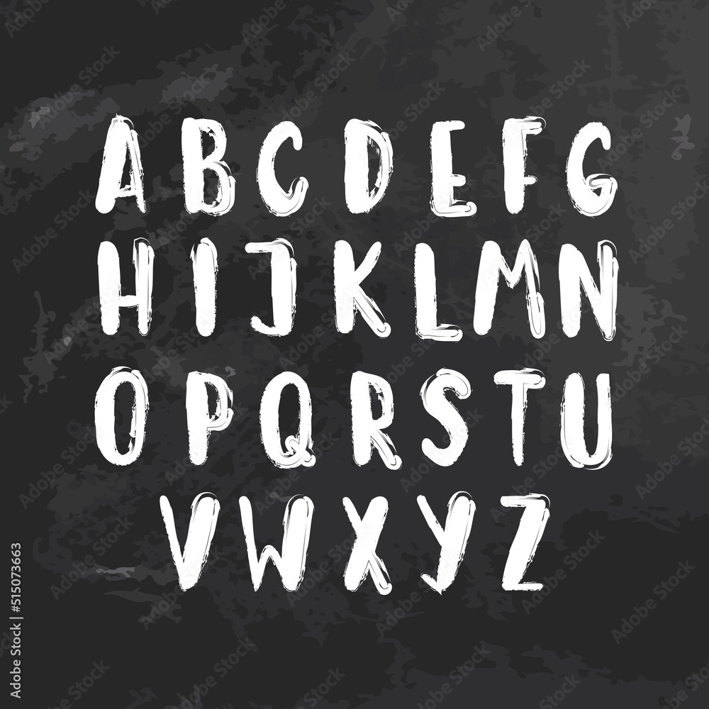 Vector chalk style alphabet isolated letters on textured blackboard. ABC grunge design on shchool board. Hand driwind font. Vector chalk style alphabet isolated letters on textured blackboard. ABC grunge design on shchool board. Hand driwind font.