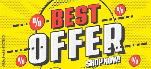 Sale banner advertising best offer