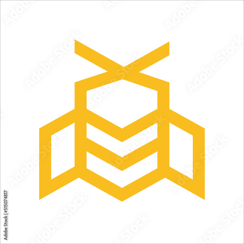 Vector Abstract Modern Outline Bee. Can Be Used As Logo, Mascot, Tattoo, Brands.
