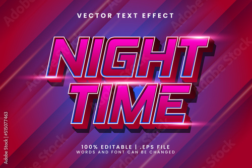 night time party text effect editable dance and music text style