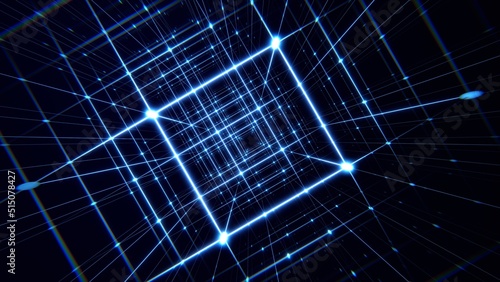 ビジネス VJ トンネル ワイヤーフレーム 格子 青 [別Verあり]