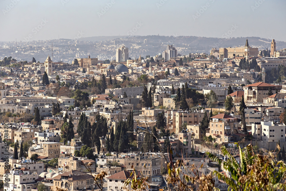 Aerial view of Jerusalem old city, Israel