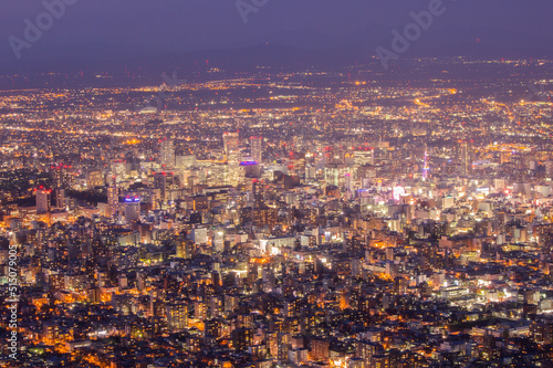 一面に広がる北海道の夜景 / Night View of Hokkaido