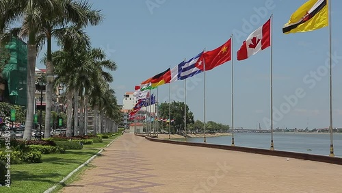 coast with flags of many countries