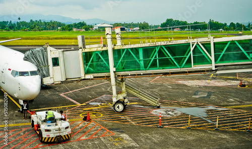 The atmosphere of Sukarno Hatta airport during takeoff. Jakarta, Indonesia