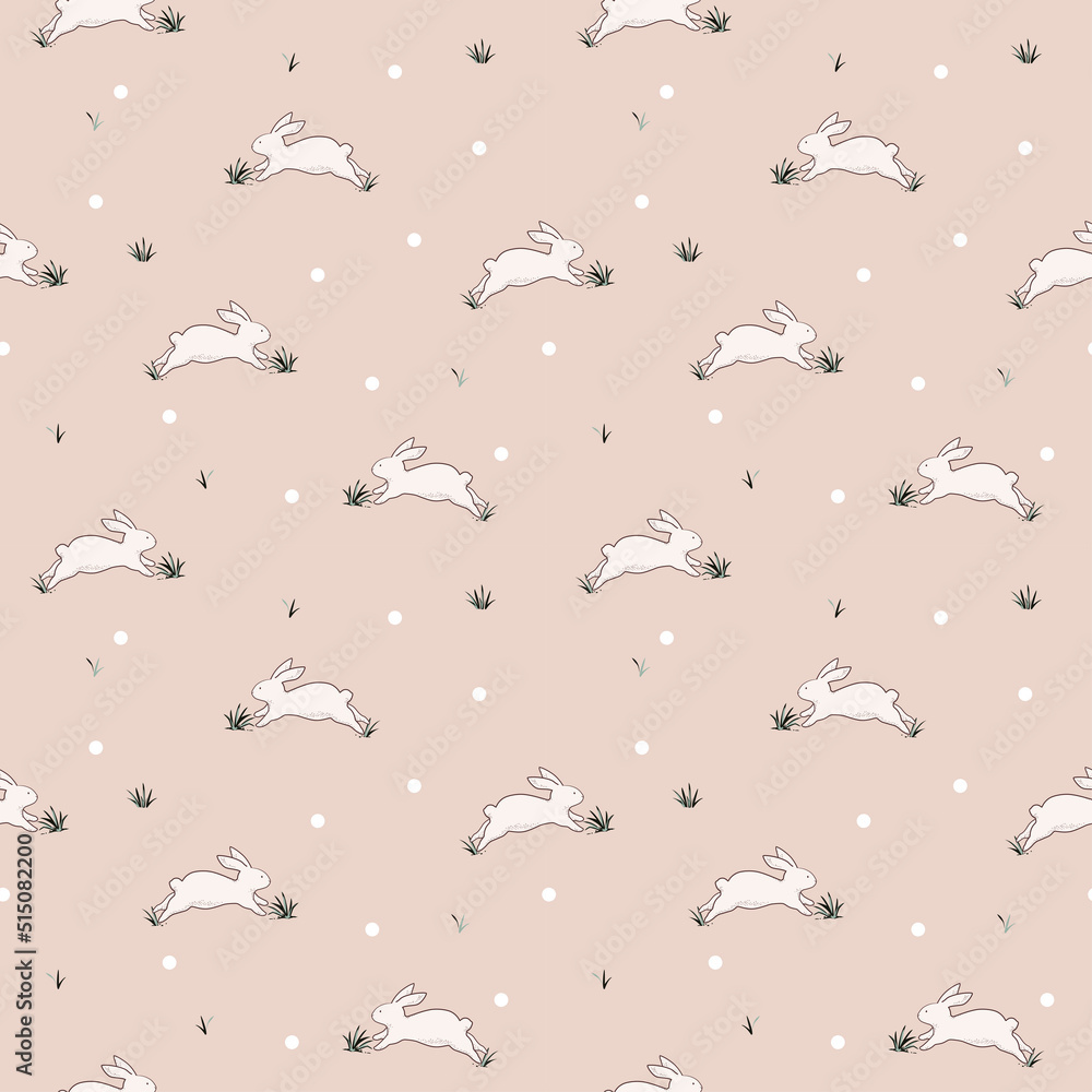 Art & IllustrationLeaping bunny seamless repeat pattern Art & IllustrationLeaping bunny seamless repeat pattern