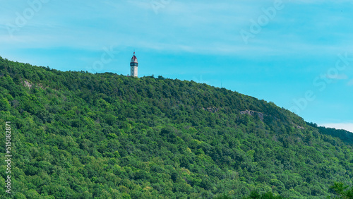 Tower on mountain summer blue sky