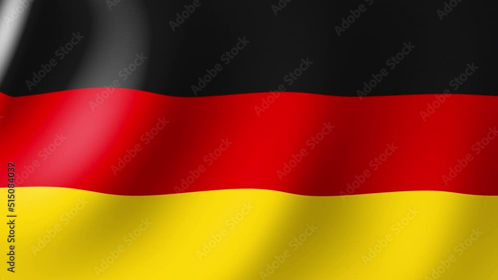 The flag of Germany flutters in the wind. Seamless Animation 3d The flag of Germany flutters in the wind. Seamless Animation 3d