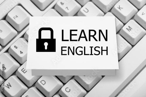 Canvas Print Text sign showing Learn English