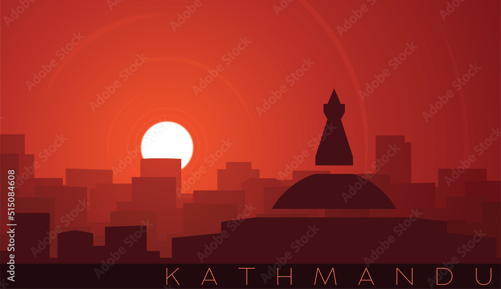 Kathmandu Low Sun Skyline Scene