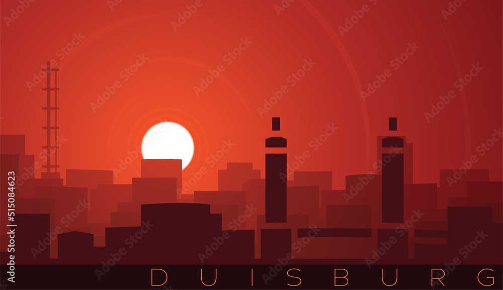 Duisburg Low Sun Skyline Scene