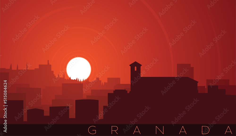 Granada Low Sun Skyline Scene