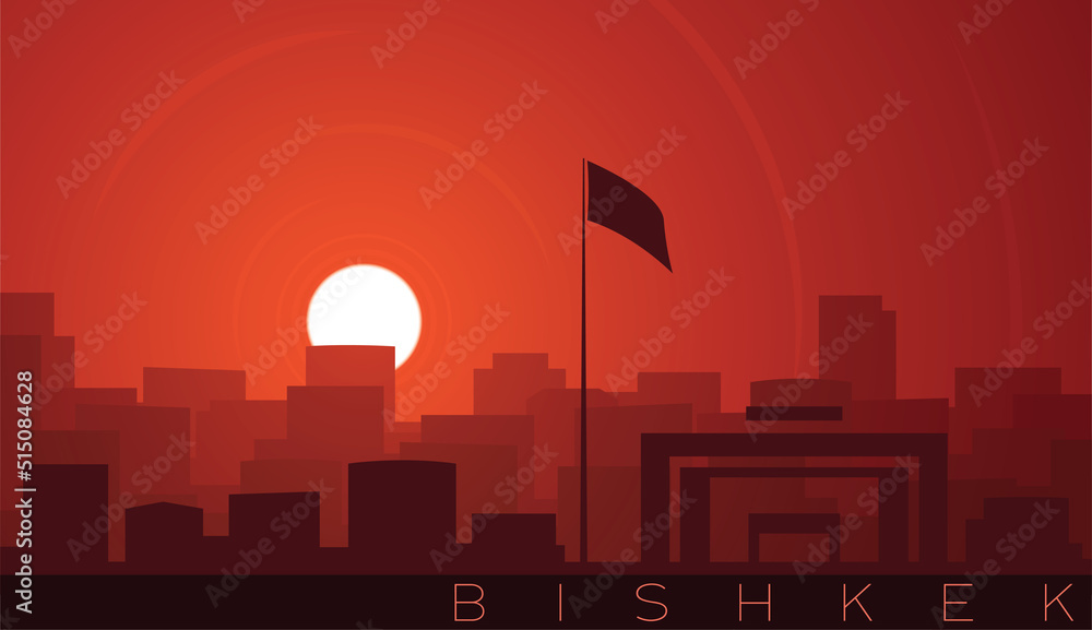 Bishkek Low Sun Skyline Scene