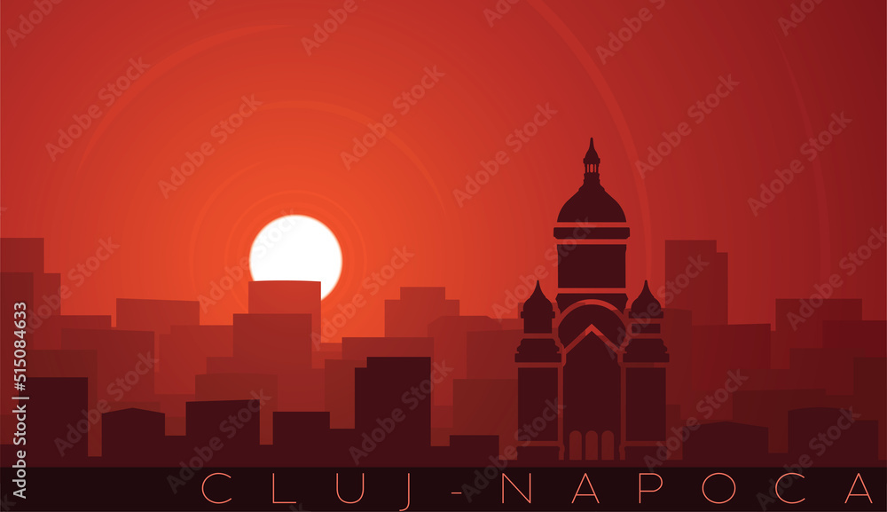 Cluj-Napoca Low Sun Skyline Scene