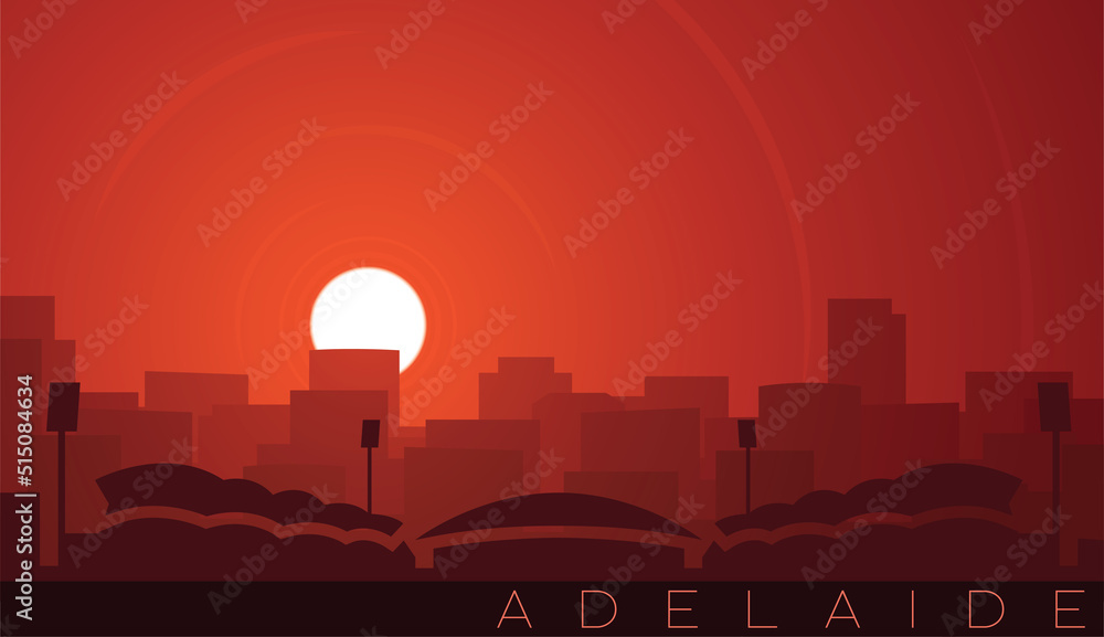 Adelaide Low Sun Skyline Scene