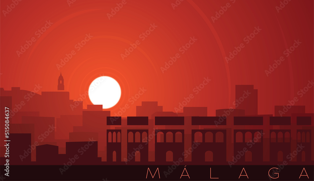 Málaga Low Sun Skyline Scene