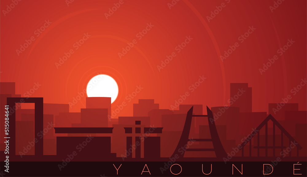Fototapeta premium Yaounde Low Sun Skyline Scene