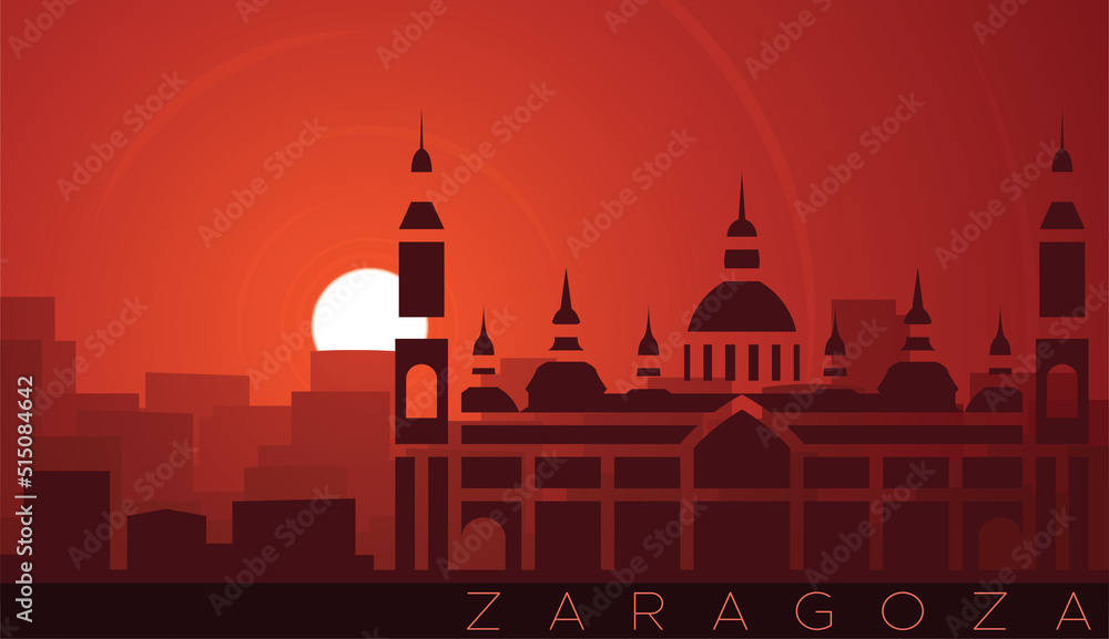 Zaragoza Low Sun Skyline Scene