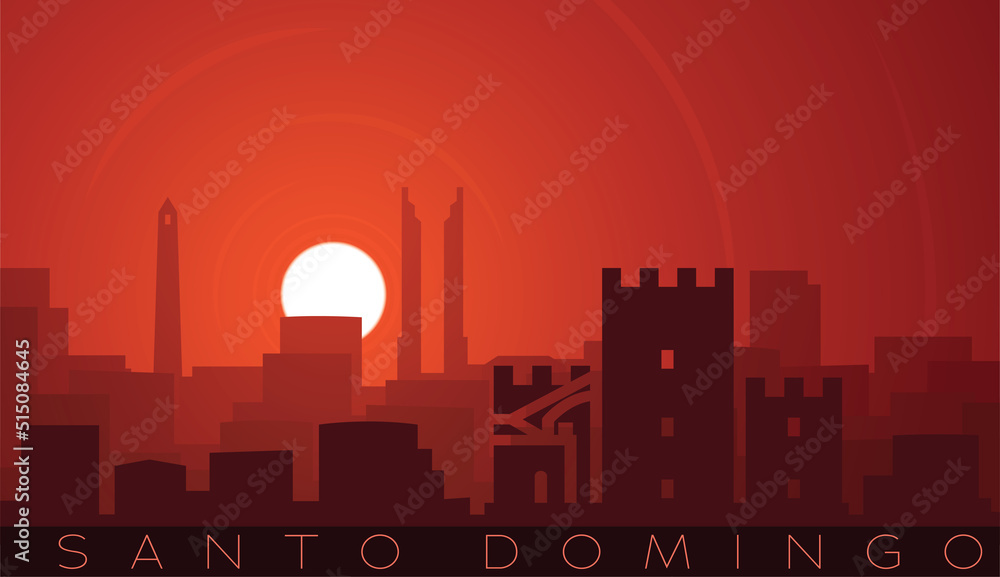 Fototapeta premium Santo Domingo Low Sun Skyline Scene