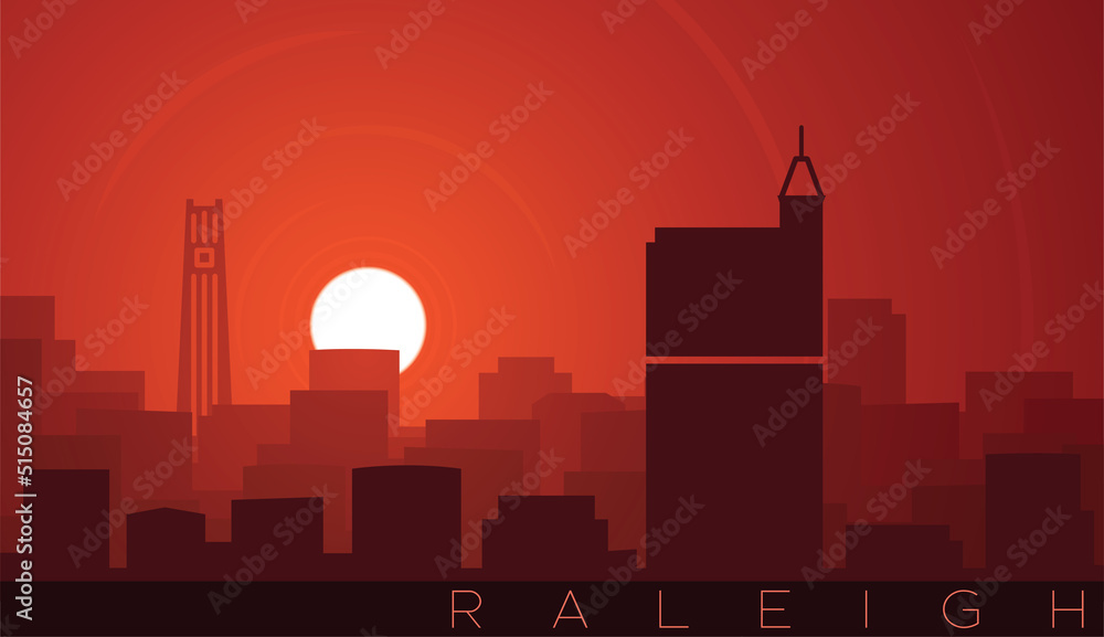 Raleigh Low Sun Skyline Scene