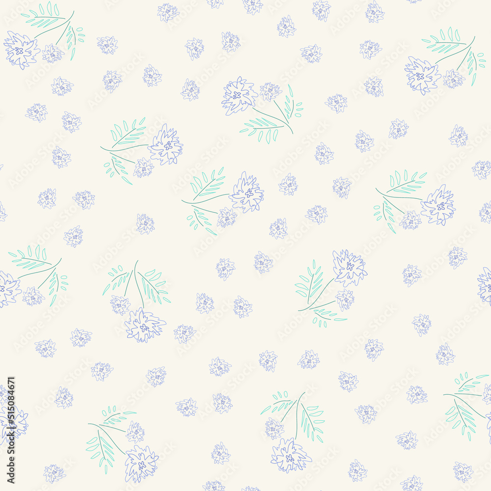 Seamless floral pattern. Purple daisy from fine lines on a light beige background. Pastel, retro tone for textile or designer decor. Endless floral pattern. Vector illustration. Flat style
Seamless floral pattern. Purple daisy from fine lines on a light beige background. Pastel, retro tone for textile or designer decor. Endless floral pattern. Vector illustration. Flat style