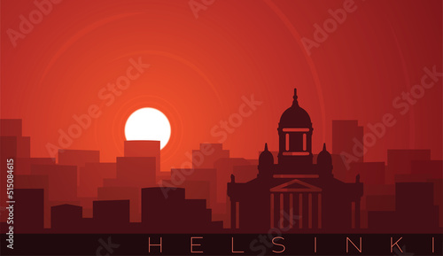 Helsinki Low Sun Skyline Scene