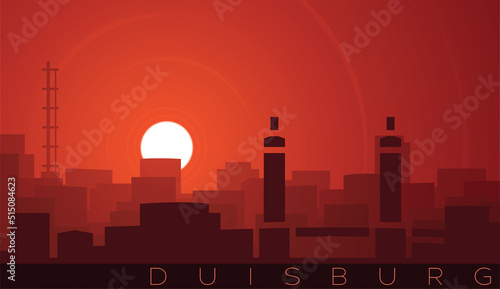 Duisburg Low Sun Skyline Scene