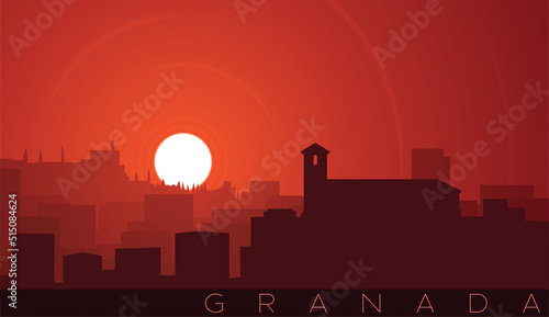 Granada Low Sun Skyline Scene