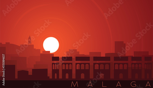 Málaga Low Sun Skyline Scene