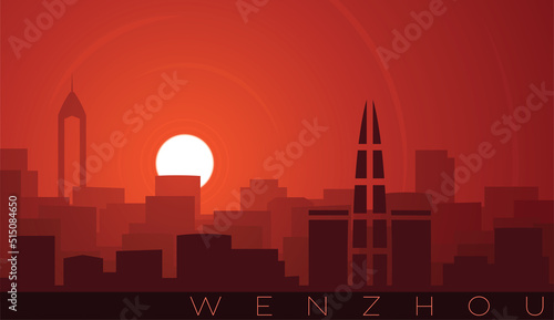 Wenzhou Low Sun Skyline Scene