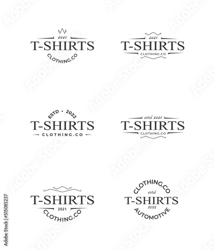Set logo for clothing, logo for clothing, apparel logo design, vintage, retro, old